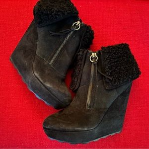 Black Suede Platform Boots